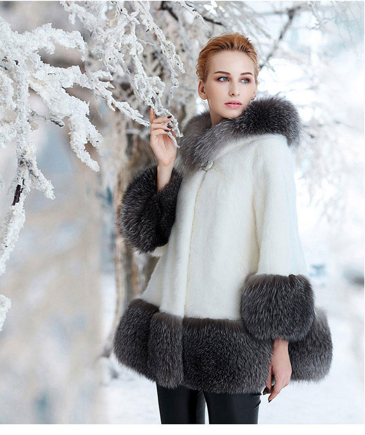 Fur coat mid-length winter eco-friendly artificial fur large size simulated  fur mink women's slim hooded fur thickened KJ35