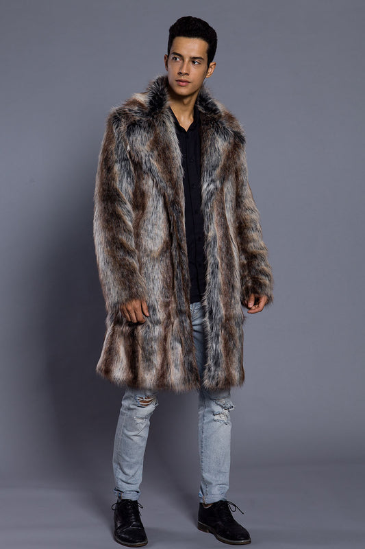 Men's imitation fur coat autumn and winter new full mink suit coat environmentally friendly artificial fur warm large size loose casual S2019-27