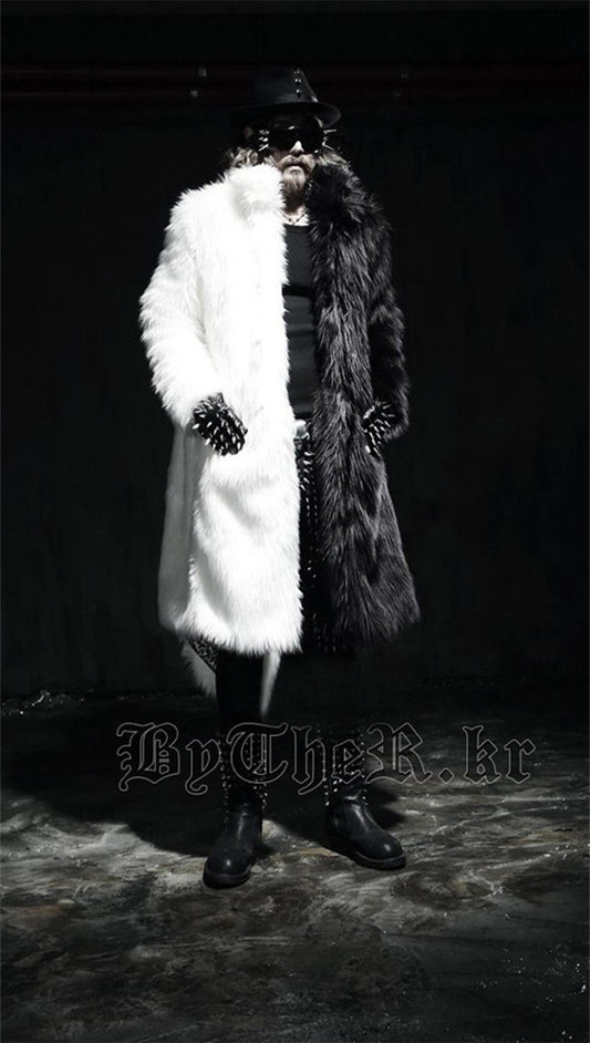 European and American outdoor warm and environmentally friendly artificial fur long coat simulated fox fur coat long fur stand collar KJ32